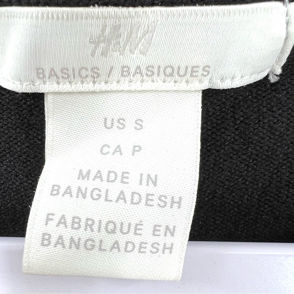 H&M Black and White Knit Pullover French Chic Sweater 3/4 length sleeve Small - Picture 5 of 12